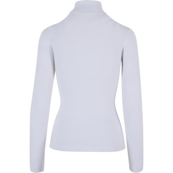 Ribbad polotröja dam - Urban Classics - Vit - Viskos - Nylon - Tätsittande snitt