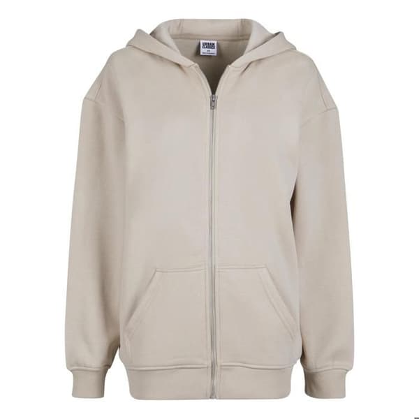 Huvtröja med dragkedja - Urban Classics - Oversized - Bomull och polyester - Känguruficka - Långa ärmar