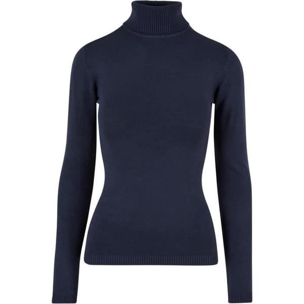 Ribbad polotröja dam - Urban Classics - Vit - Viskos - Nylon - Tätsittande snitt