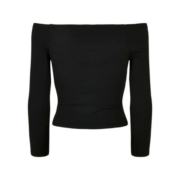 Urban Classics långärmad off-shoulder t-shirt för kvinnor - svart - XS