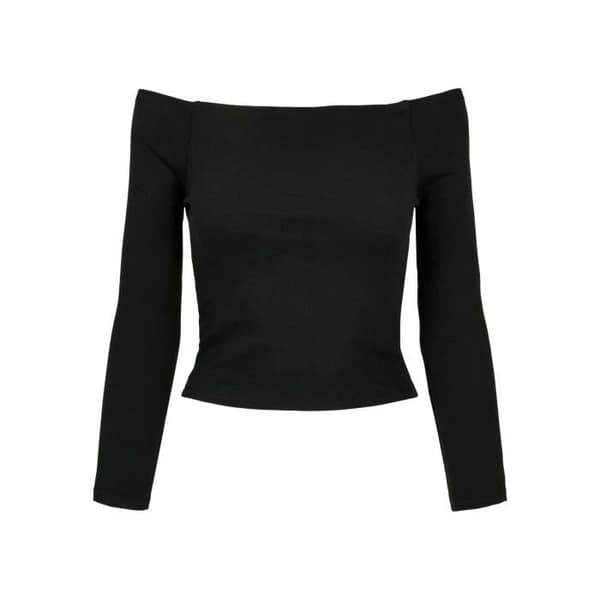 Urban Classics långärmad off-shoulder t-shirt för kvinnor - svart - XS