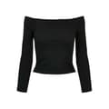 Miniatyrbild 1 av 3: Urban Classics långärmad off-shoulder t-shirt för kvinnor - svart - XS