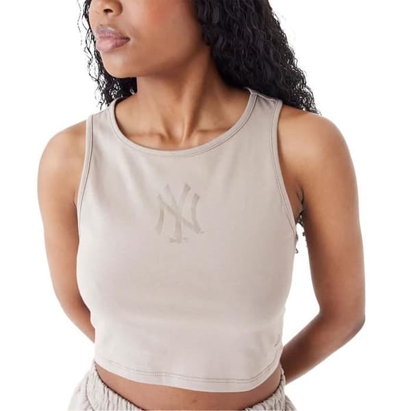 T-shirt - NEW ERA - Le Crop Tank Neyyan Abrabr - Slim - Utan ärmar - Brun