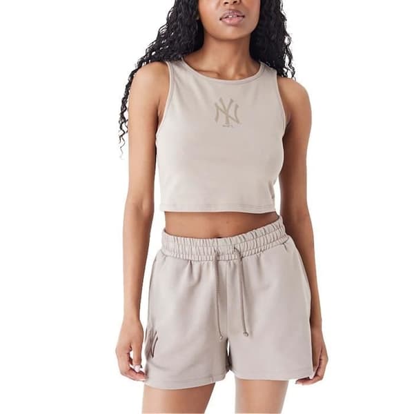 T-shirt - NEW ERA - Le Crop Tank Neyyan Abrabr - Slim - Utan ärmar - Brun