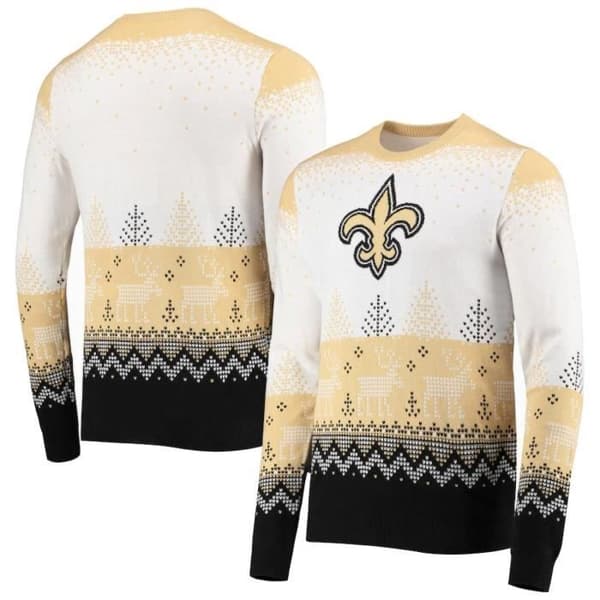 Jultröja för vuxna - NFL - New Orleans Saints - Vit - 100% bomull