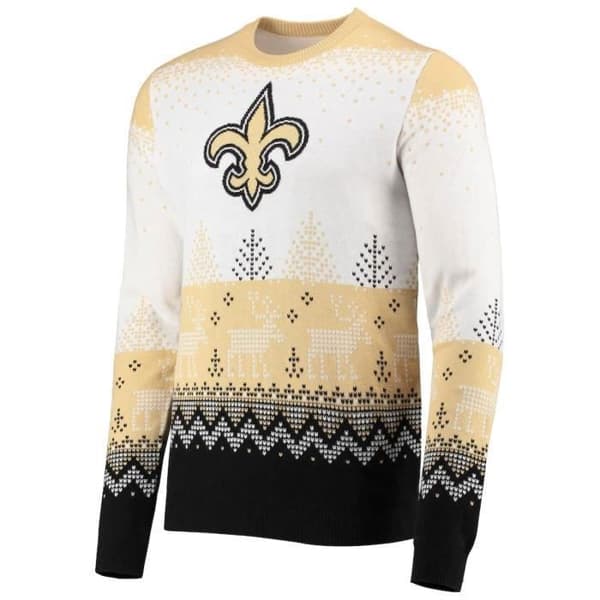 Jultröja för vuxna - NFL - New Orleans Saints - Vit - 100% bomull