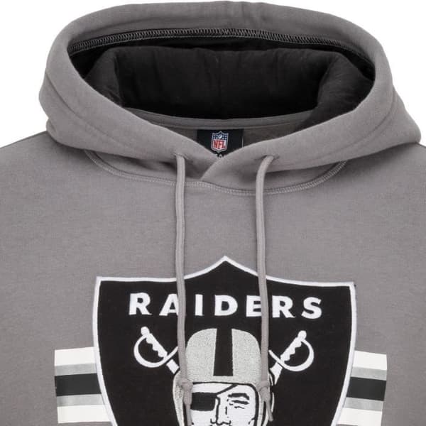 Hoody - New Era - NFL SIDELINE - Las Vegas Raiders - Grå - 80% bomull, 20% polyester