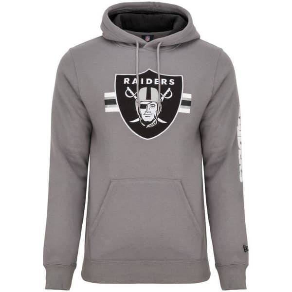 Hoody - New Era - NFL SIDELINE - Las Vegas Raiders - Grå - 80% bomull, 20% polyester