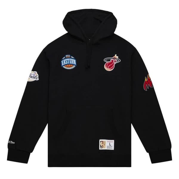 Sweatshirt med huva NBA Mitchell & Ness - HOMETOWN CITY Miami Heat - Herr - Svart - Långa ärmar