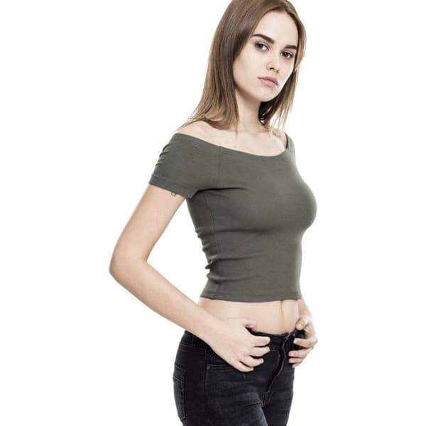 Urban Classics Ladies - Off Shoulder Rib Strapless Top