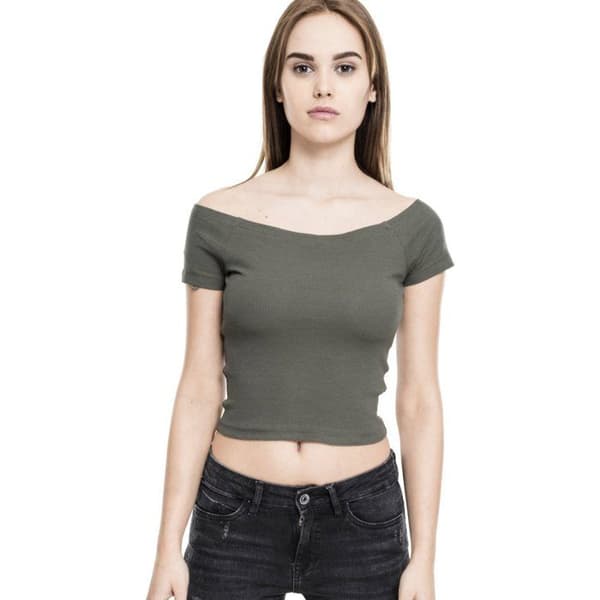 Urban Classics Ladies - Off Shoulder Rib Strapless Top