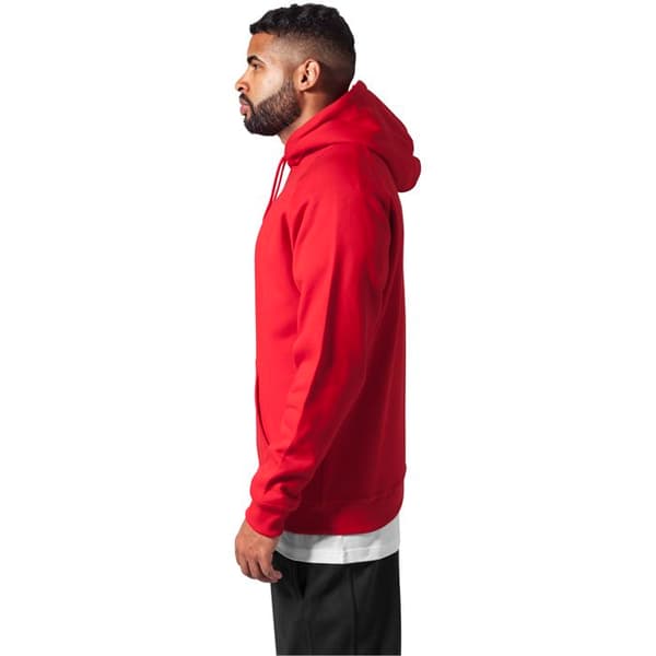 Huvtröja - URBAN CLASSICS - Stora storlekar - Röd - Långa ärmar - Unisex