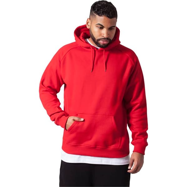 Huvtröja - URBAN CLASSICS - Stora storlekar - Röd - Långa ärmar - Unisex