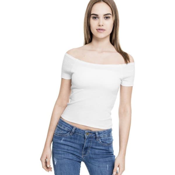 Urban Classics Ladies - Off Shoulder Rib Strapless Top