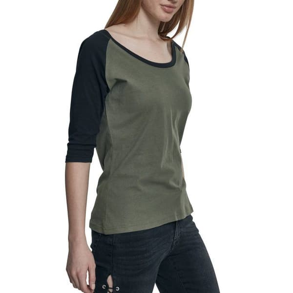 T-shirt - Urban Classics - Raglan - 3/4 ärmar - Rundad hals - 100% bomull