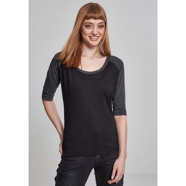 T-shirt - Urban Classics - Raglan - 3/4 ärmar - Rundad hals - 100% bomull