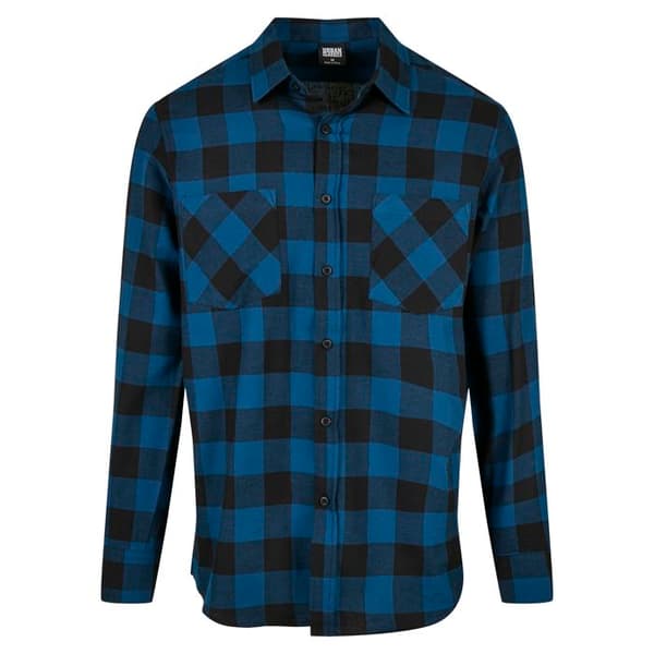Skjorta - Urban Classics - GT - Bomull - Flanell - Rutigt blå/svart