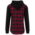 Miniatyrbild 6 av 6: Hoodie - URBAN CLASSICS - Flanell - Svart/Bordeaux - Långa ärmar - Regular