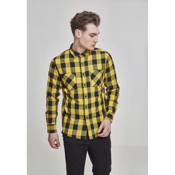 Skjorta - Urban Classic - Flanell - Svart/Ljusbrun - Långärmad - Regular