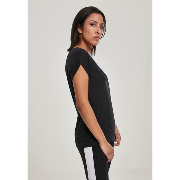 T-shirt Dam - Urban Classic - V-ringning - Korta Ärm - Lös Passform - Svart