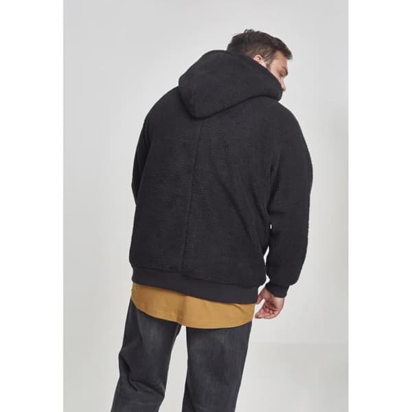 Hoodie - Urban Classic - Sherpa - Svart - Långa ärmar - 100% Polyester