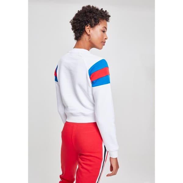 Dam T-shirt - Urban Classic - ärm Stripe - Vit - Åtsittande - Korta ärmar