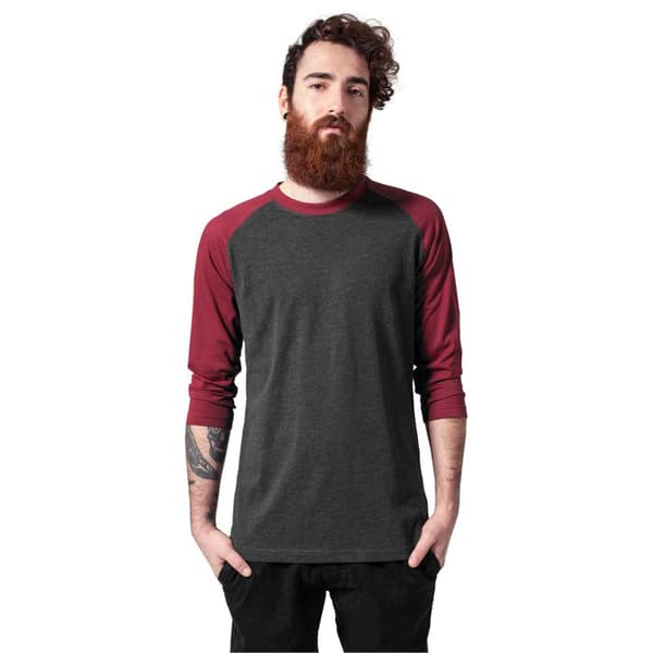 T-shirt - Urban Classic - Raglan - 3/4 ärmar - Färg Grå - Unisex