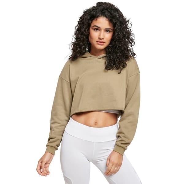 Huvtröja - Urban Classics - Oversize - Färg khaki - Långa ärmar - Dam storlekar stora