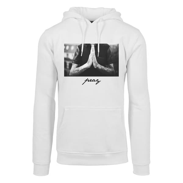 Sweatshirt - Mister Tee - pray - Vit - Långa ärmar - Huva