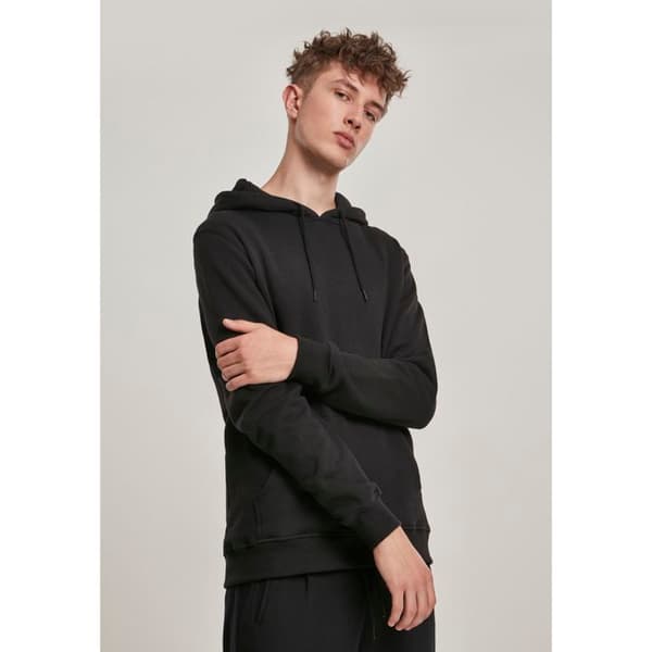 Hoodie - Urban Classic - Basic - Ekologisk bomull - Känguruficka - Svart