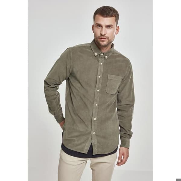 Skjorta - Urban Classic - Kordflor - Olivgrön - Långa ärmar - Regular fit