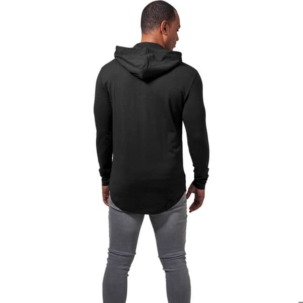 Sweatshirt - URBAN CLASSICS - Basic - Svart - Långa ärmar - Huva