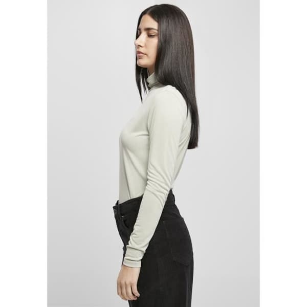 Urban Classics Modal Långärmad tröja med turtleneck dam - ljusgrön - XS