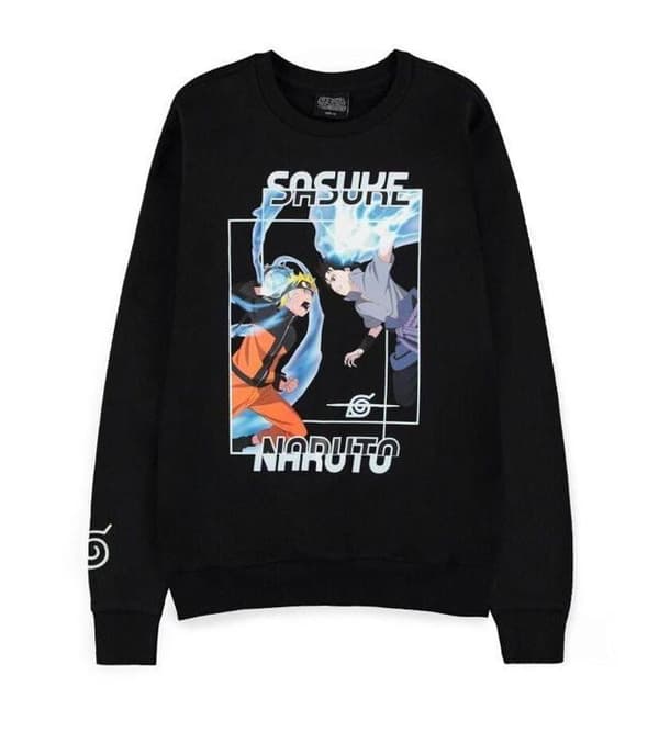 Sweatshirt - DIFUZED - Naruto Vs Sasuke - Herr - Storlek L - Långa ärmar - Huvkrage