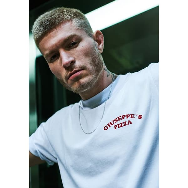 T-shirt - Mister Tee - giueppe's pizzeria GT - Bomull - Vit - Korta ärmar