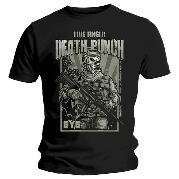 Finger Death Punch War Soldier T Shirt Black M