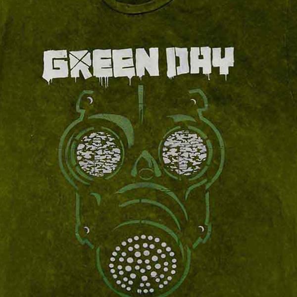 Green Day Gas Mask Dip Dye T Shirt
