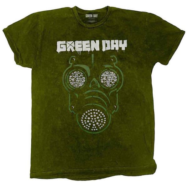 Green Day Gas Mask Dip Dye T Shirt