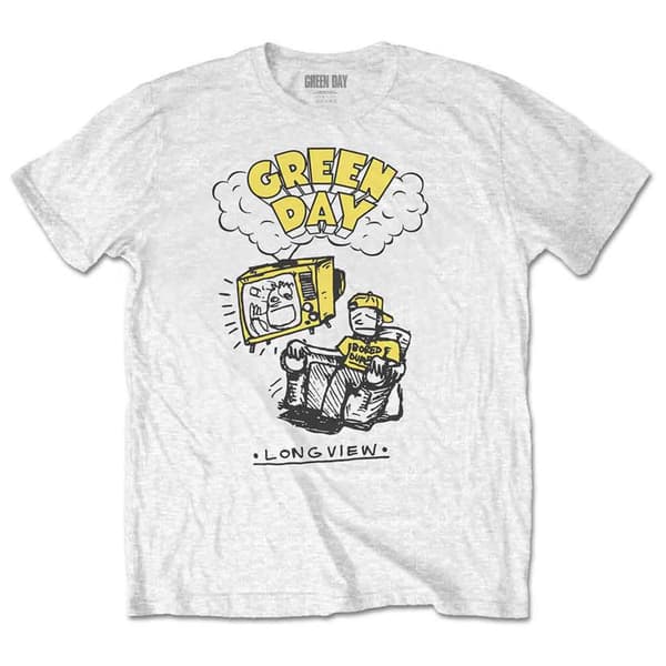 Green Day Longview Doodle T Shirt White L