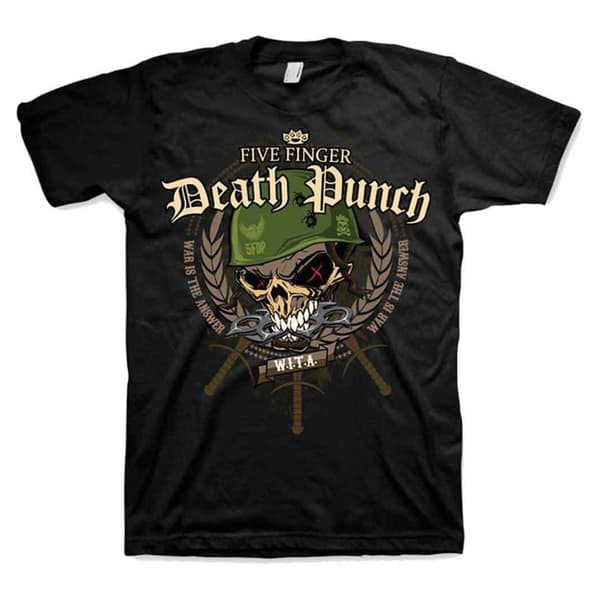 Five Finger Death Punch War Head T Shirt Black L