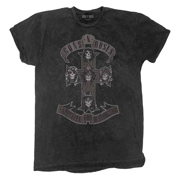 Guns N' Roses Monochrome Cross Dip Dye T Shirt