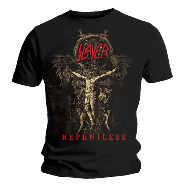 Slayer Cruciform Skeletal Band Logo T Shirt