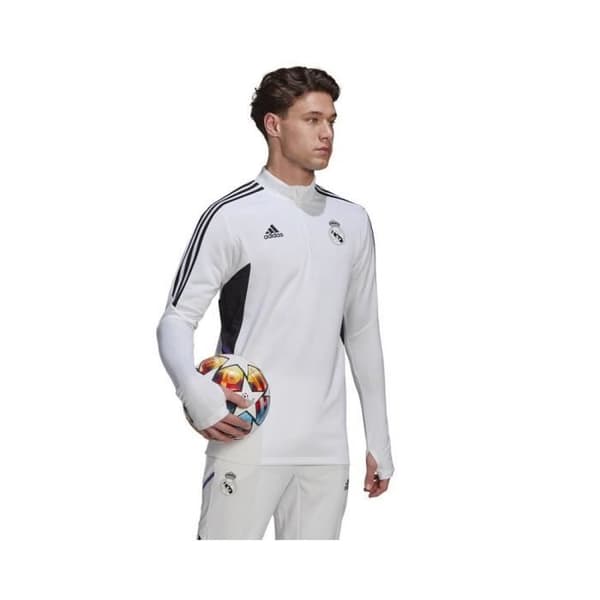 Sweat ADIDAS Real Madrid Träningsjacka Vit - Man/Han - Långärmad - Hög krage