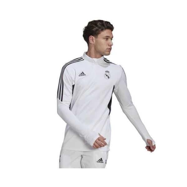 Sweat ADIDAS Real Madrid Träningsjacka Vit - Man/Han - Långärmad - Hög krage