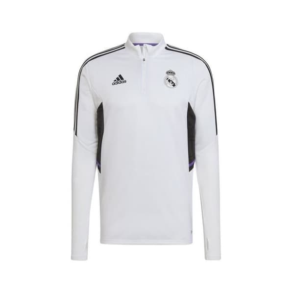Sweat ADIDAS Real Madrid Träningsjacka Vit - Man/Han - Långärmad - Hög krage