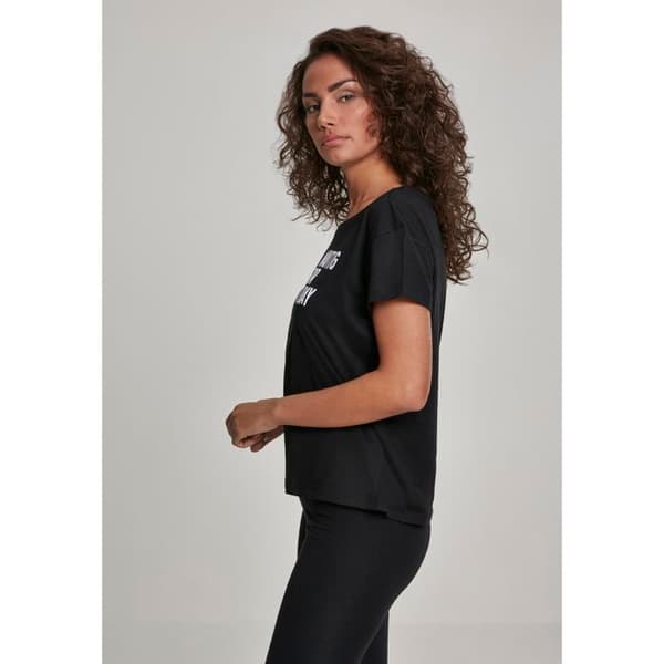 T-shirt Dam - MISTER TEE - Väntar på Fredag - Svart - Korta Ärmar - Rund Halsringning