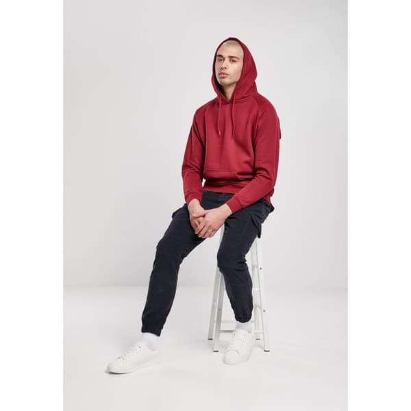 Huvtröja - URBAN CLASSICS - Bordeaux - Långärmad - Unisex - Storlek upp till 6XL