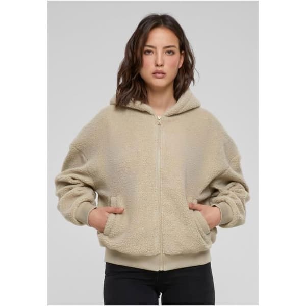 Zip hoodie - Urban Classics - Oversize Sherpa - Beige - Långärmad - Dam