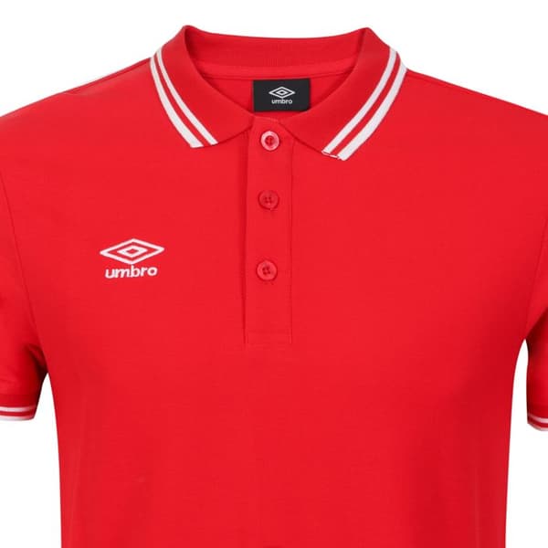 Polo Herr - UMBRO - Grundläggande Röd - Regular Fit - Polokrage - Korta Ärmar