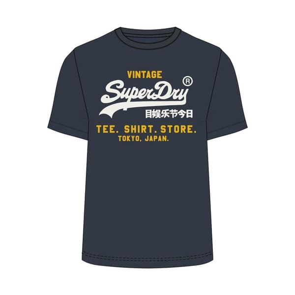 T-shirt av avslappnad design med vintage Heritage-logotyp - Superdry